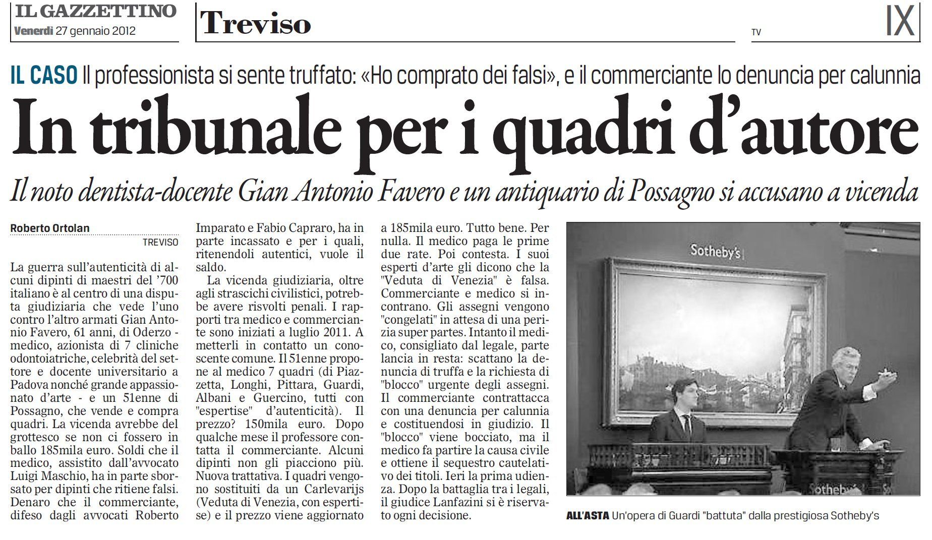 Articolo su consulenza legale arte