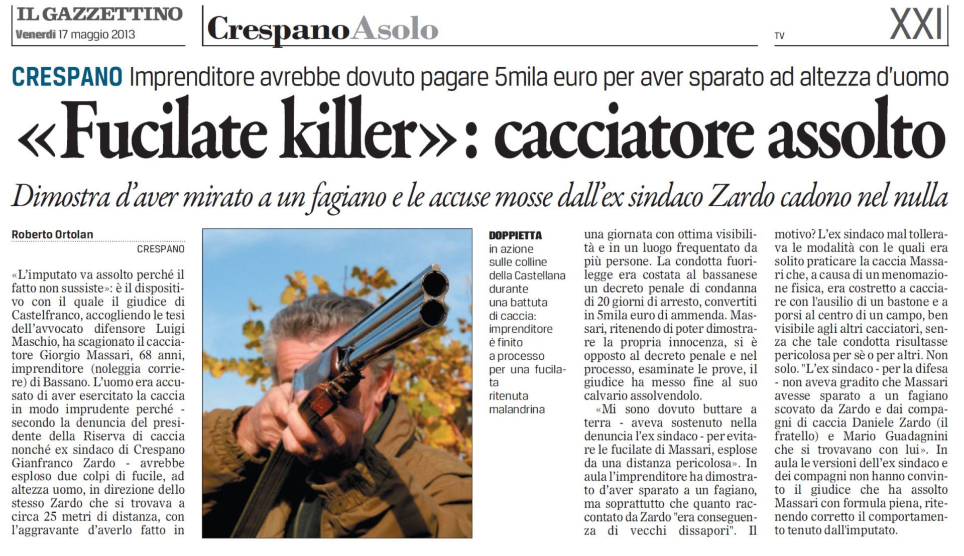 rassegna stampa difesa cacciatore