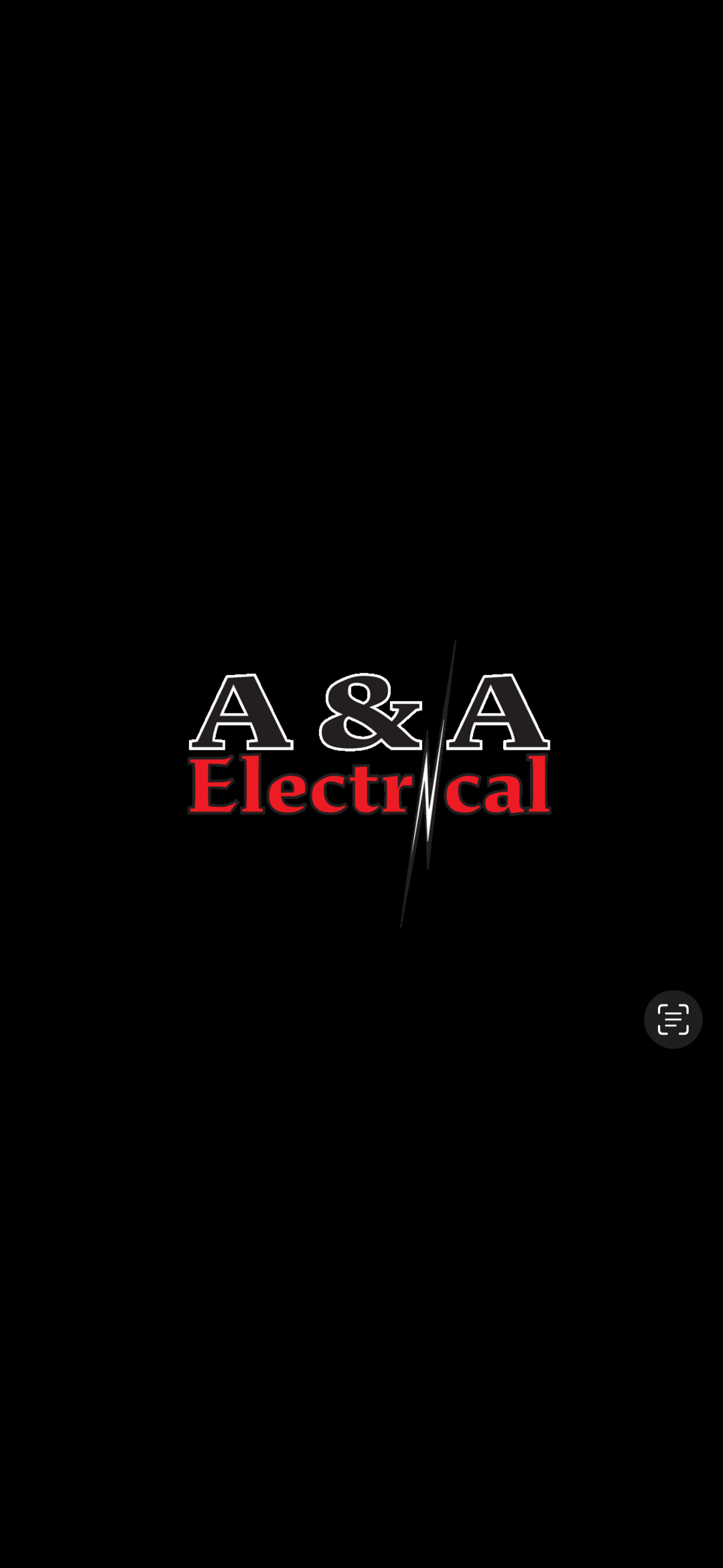 Logo for "A & A Electrical" with a dark background. Text is a mix of red and gray.