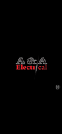 Logo for "A & A Electrical" with a dark background. Text is a mix of red and gray.