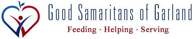 Logo of the Good Samaritans of Garland, featuring a heart-shaped design with a person and text 