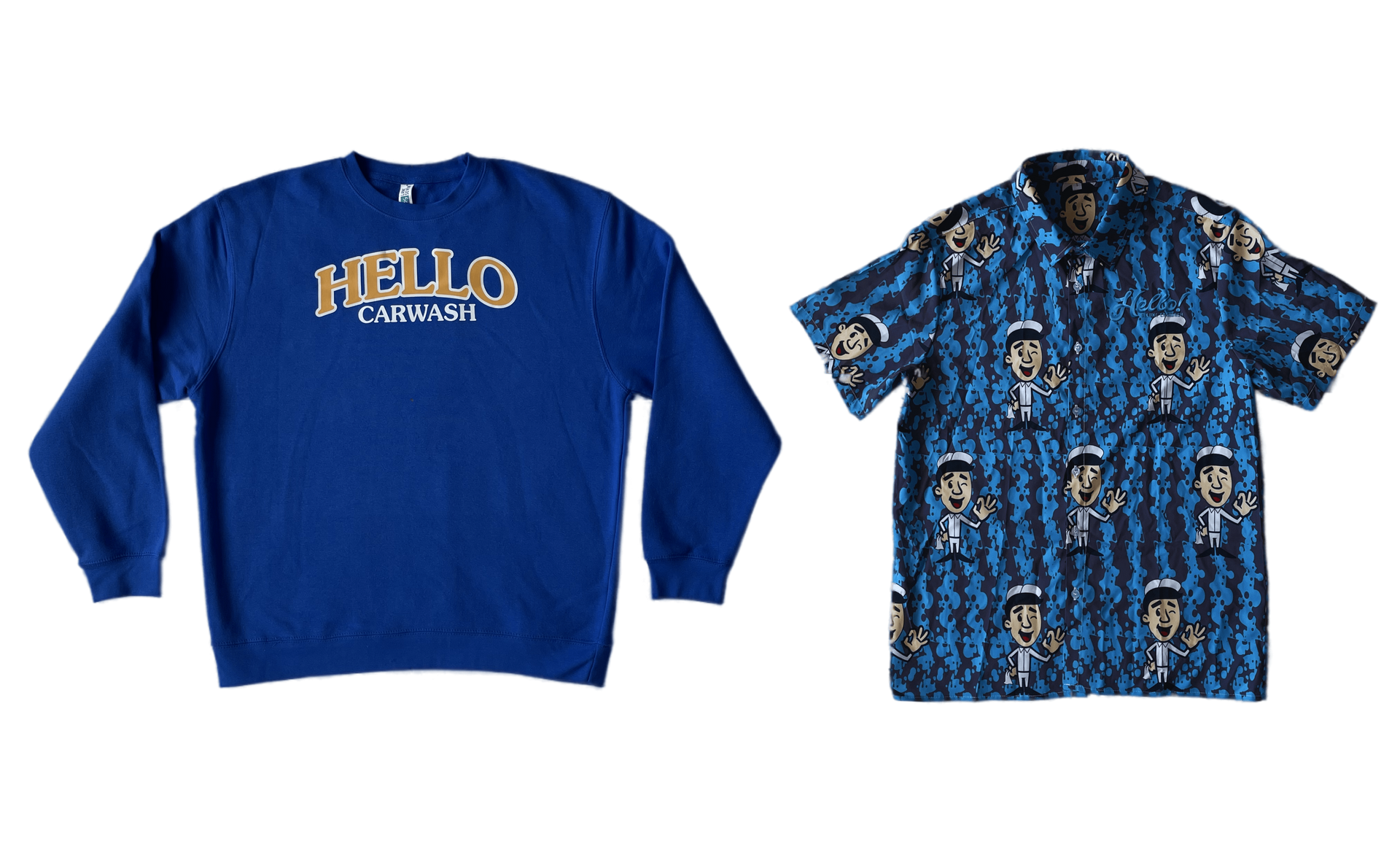 Blue sweatshirt with gold 