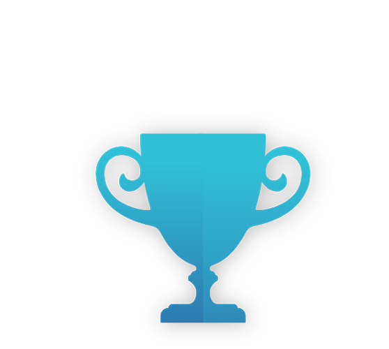 Blue trophy icon.