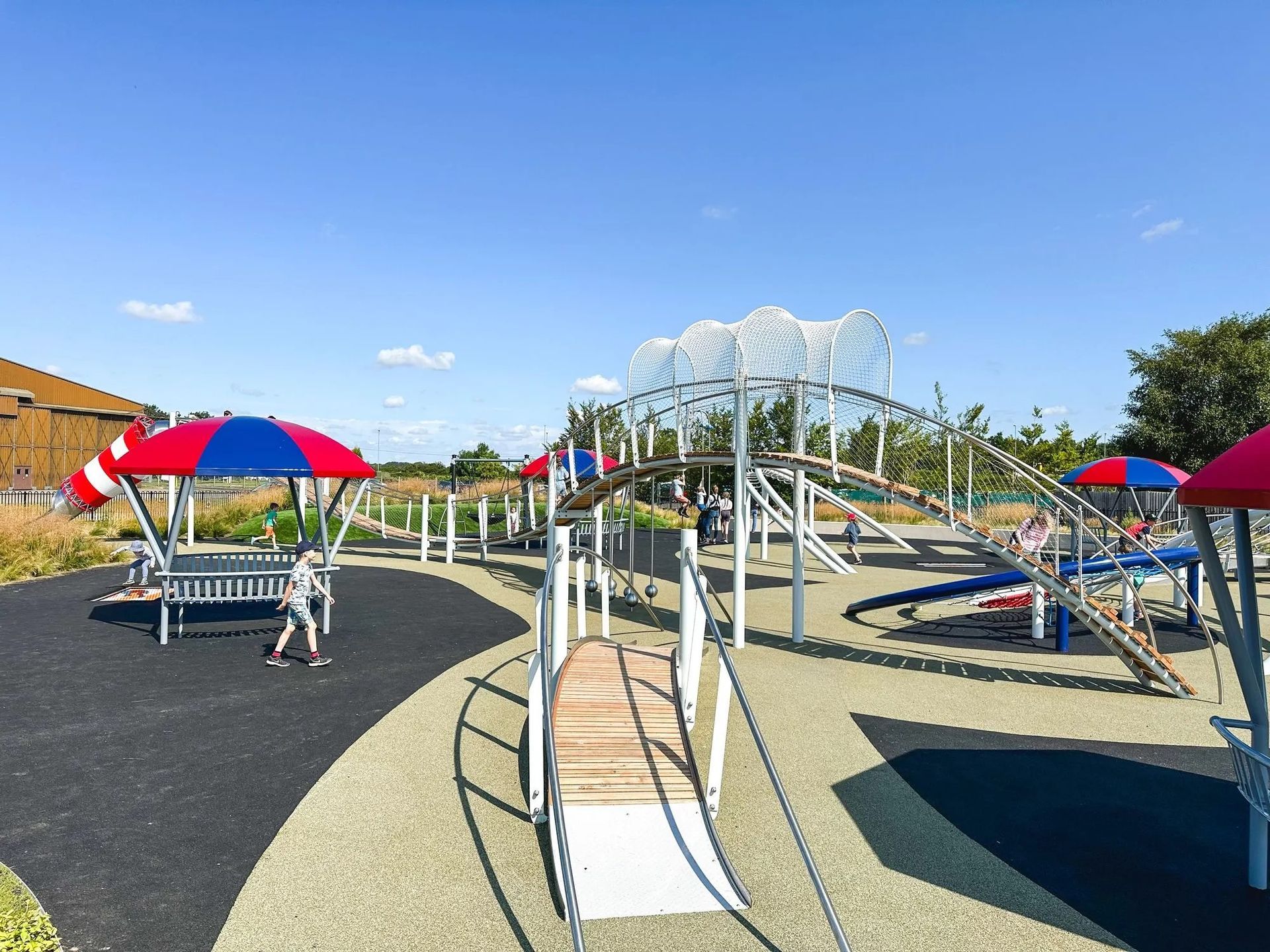 shelter seating at IWM Duxfrd insured by Parachutes at IWM Duxford