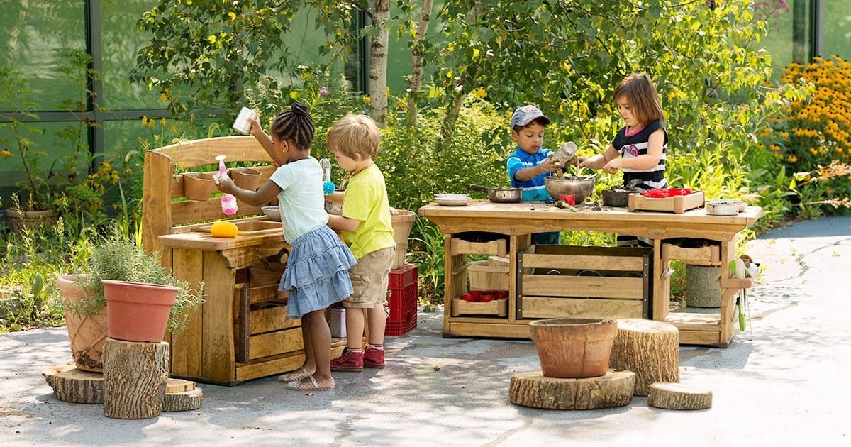 Forest Bathing on wooden bench in a pine and oak forest.