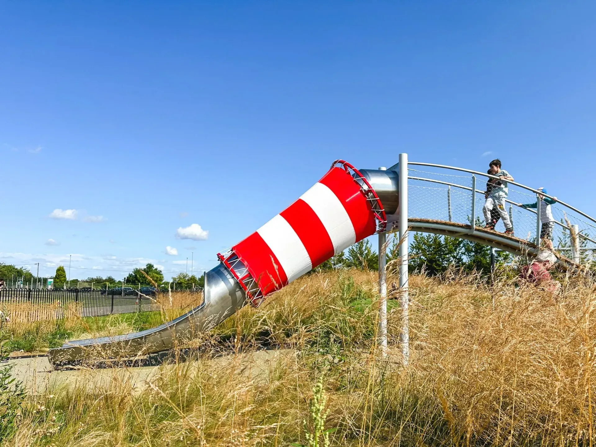 slide at IWM Duxford inspired by a giant wind sock
