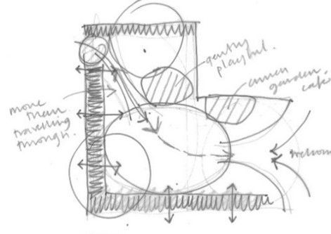 Hand-drawn architectural plan