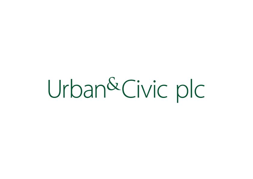 Urban & Civic plc logo in green text on a white background.