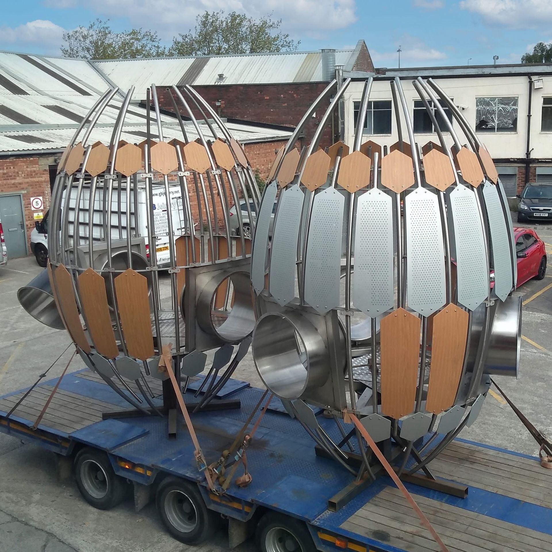 Fabrication of the Seed pod play structures built by Massey & Harris for Davies White & Manchester City Council