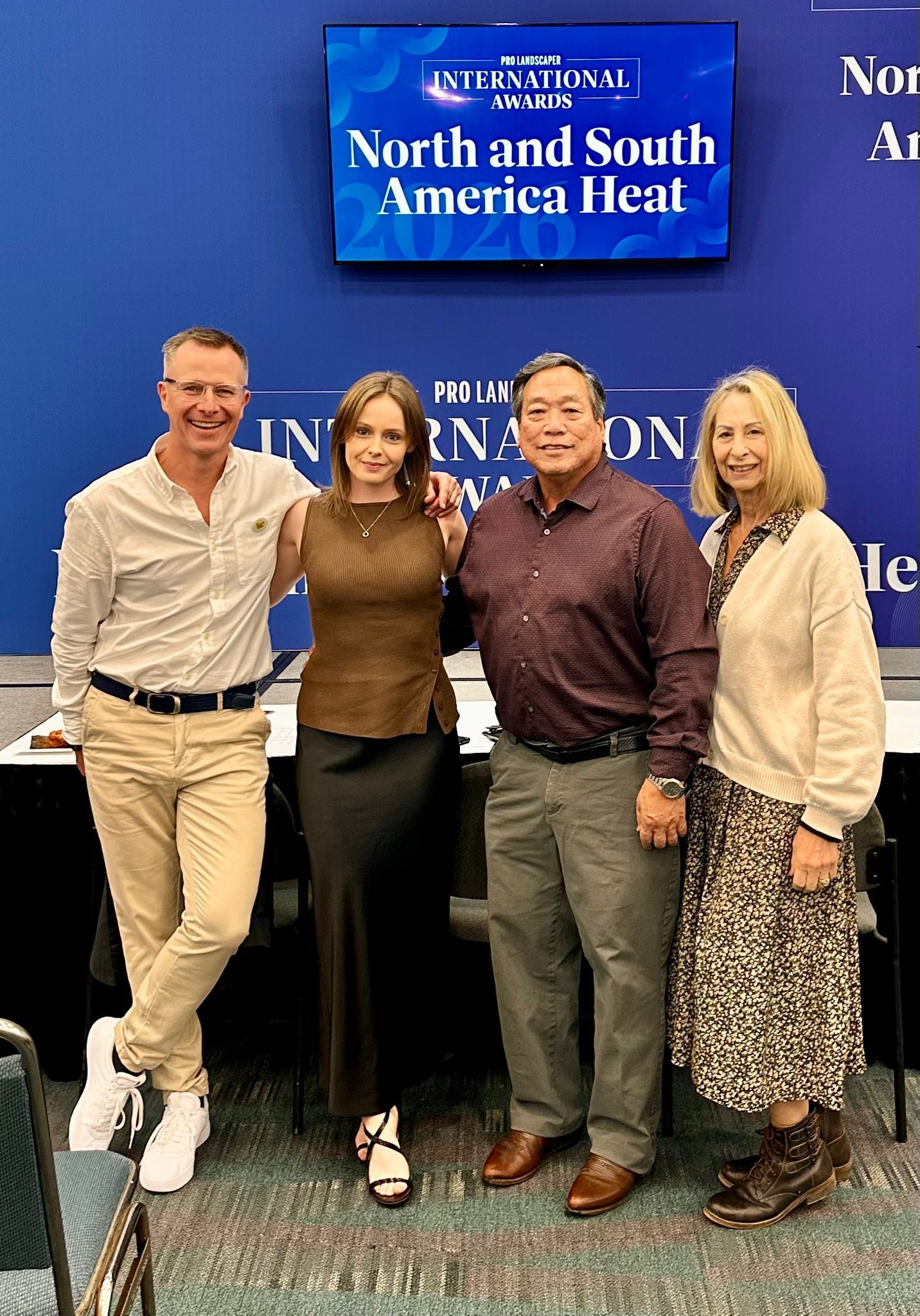 Award Judges Lindsay Ono and Francesca Corra with fellow judge and chair, Adam White along with Pro Landscapers Nina Mason