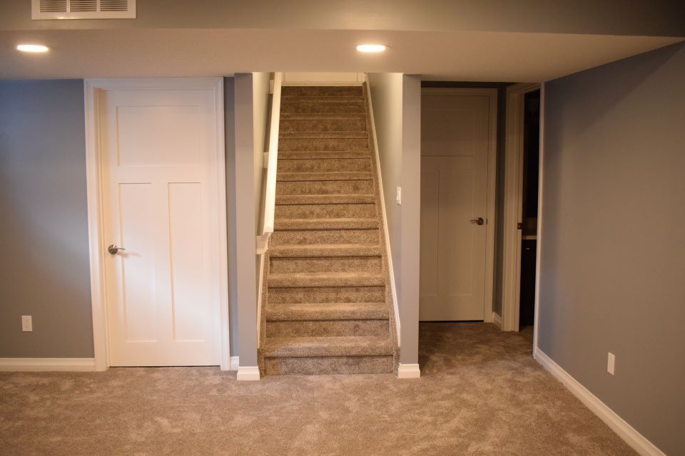 carpet stairs going to new basement