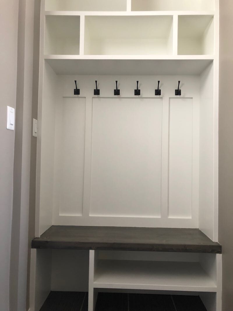 custom shelving in white