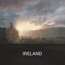 A picture of ireland with a castle in the background