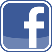 Facebook logo: white “f” on a blue rounded square icon.