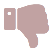 Pink thumbs-down icon with a raised thumb pointing downward