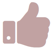 Pink thumbs-up icon with a wrist and button detail