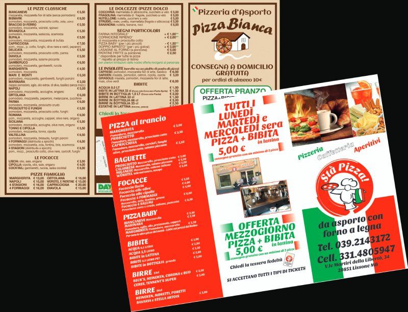 Tovagliette di un ristorante con menù