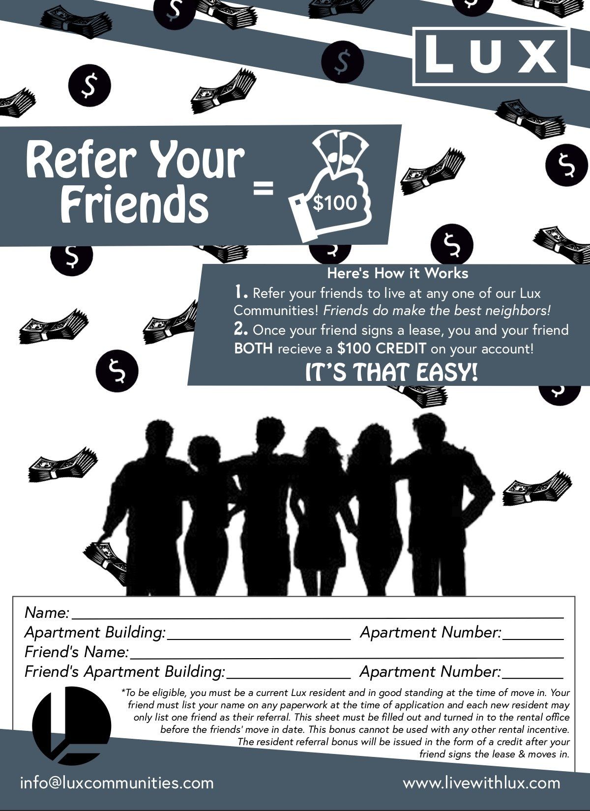 Lux Friend Referral Card