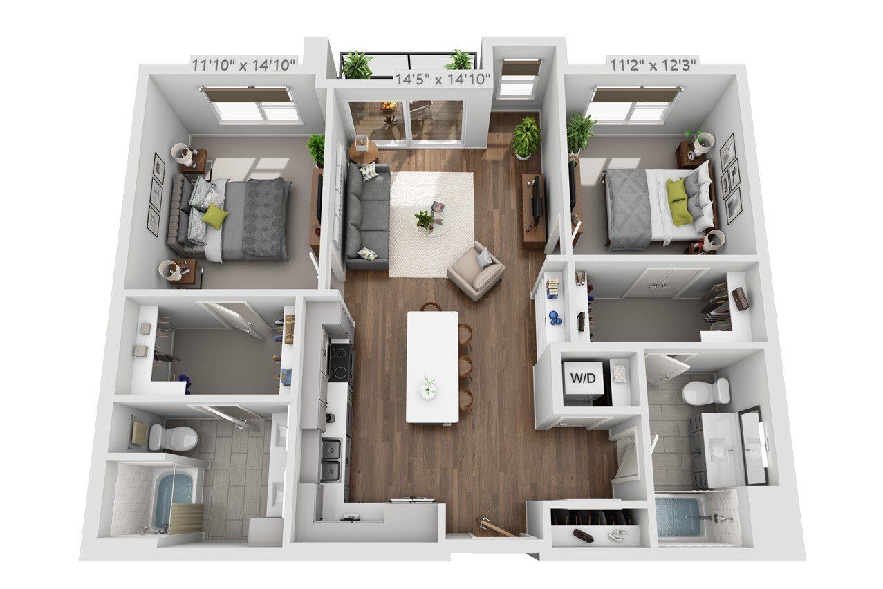 2B - B Floor Plan