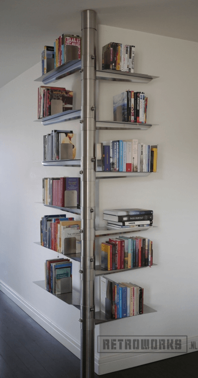 thespindle bookcase stainless steel