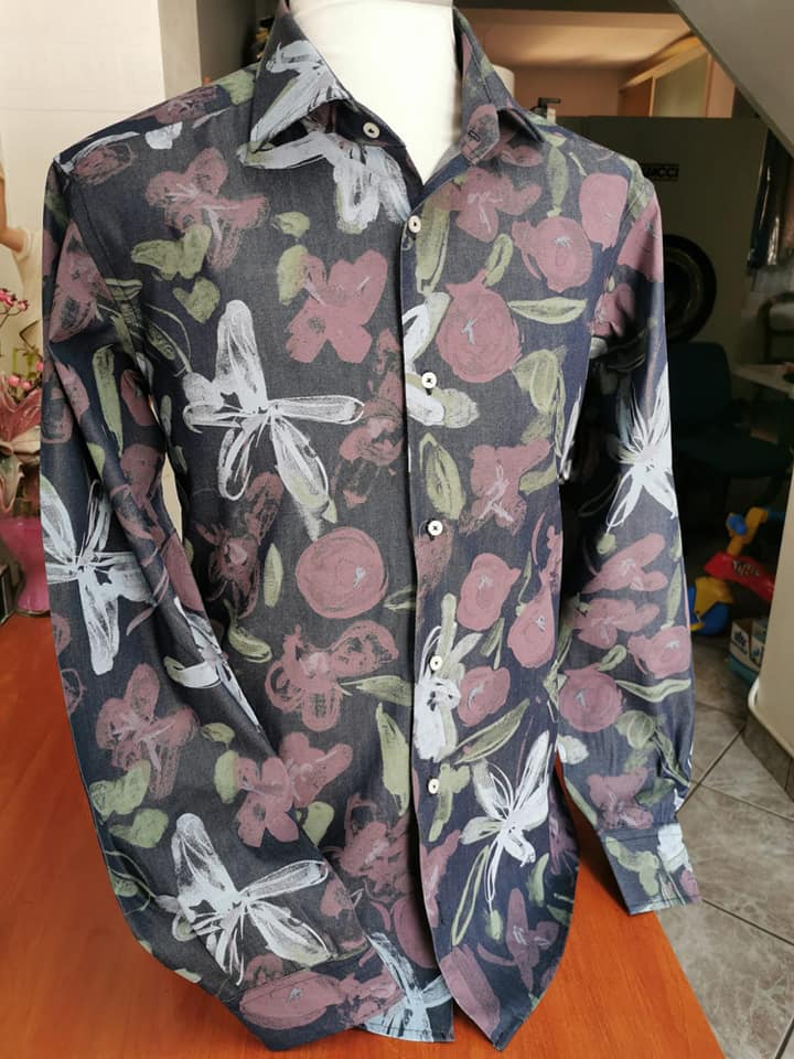 camicia fantasia foglie