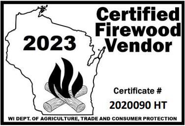 A Sign That Says Certified Firewood Vendor On It - New London, WI - Mid State Tree Service & Arborist
