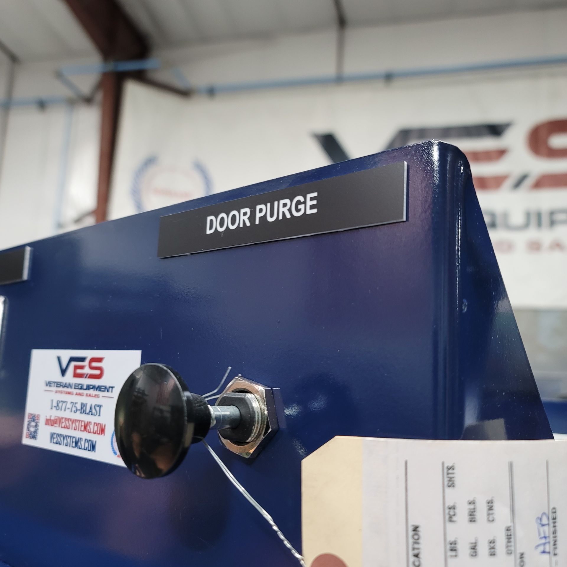 Close-up of blue equipment with