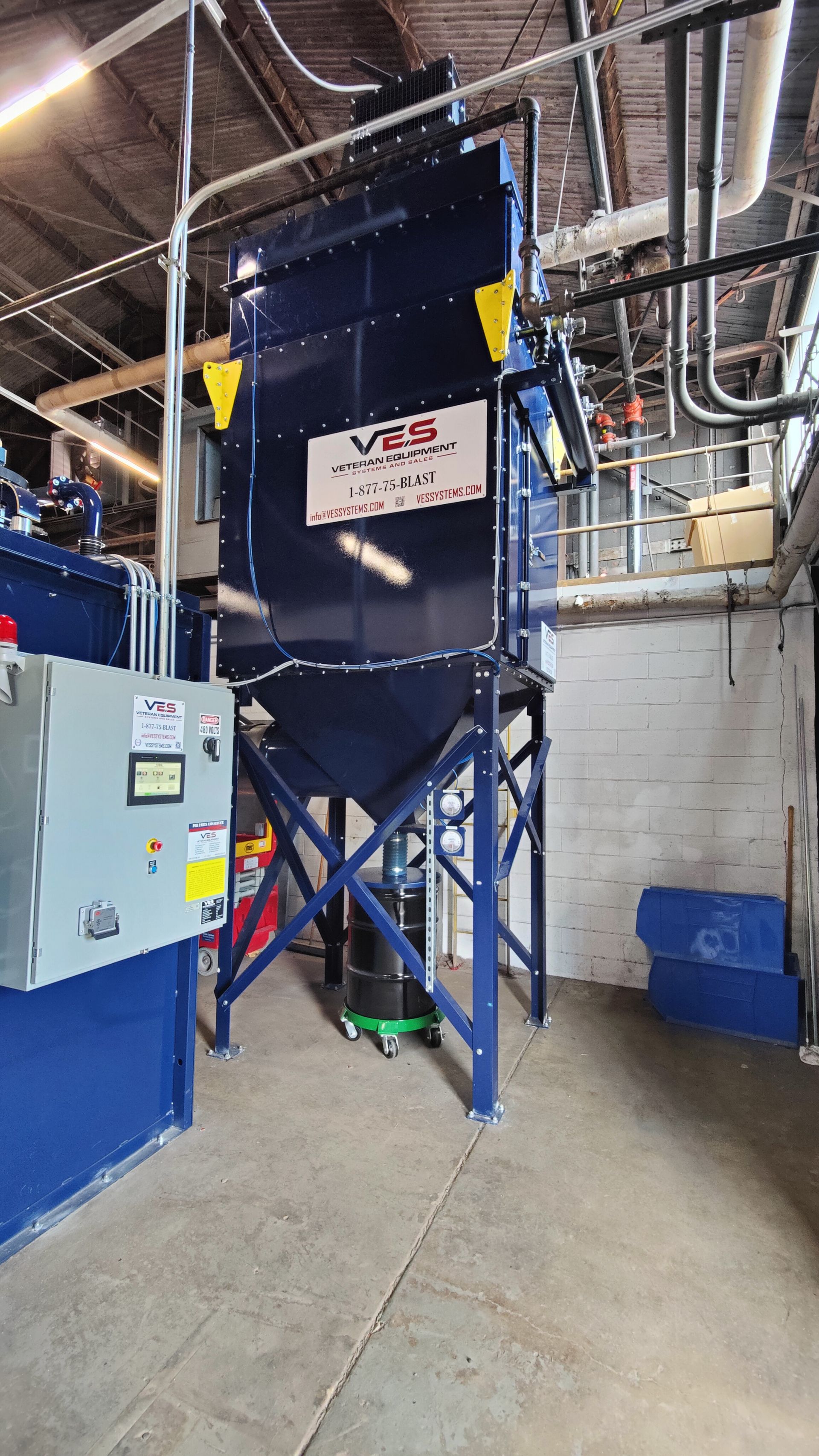 Overhead VES industrial dust collector.