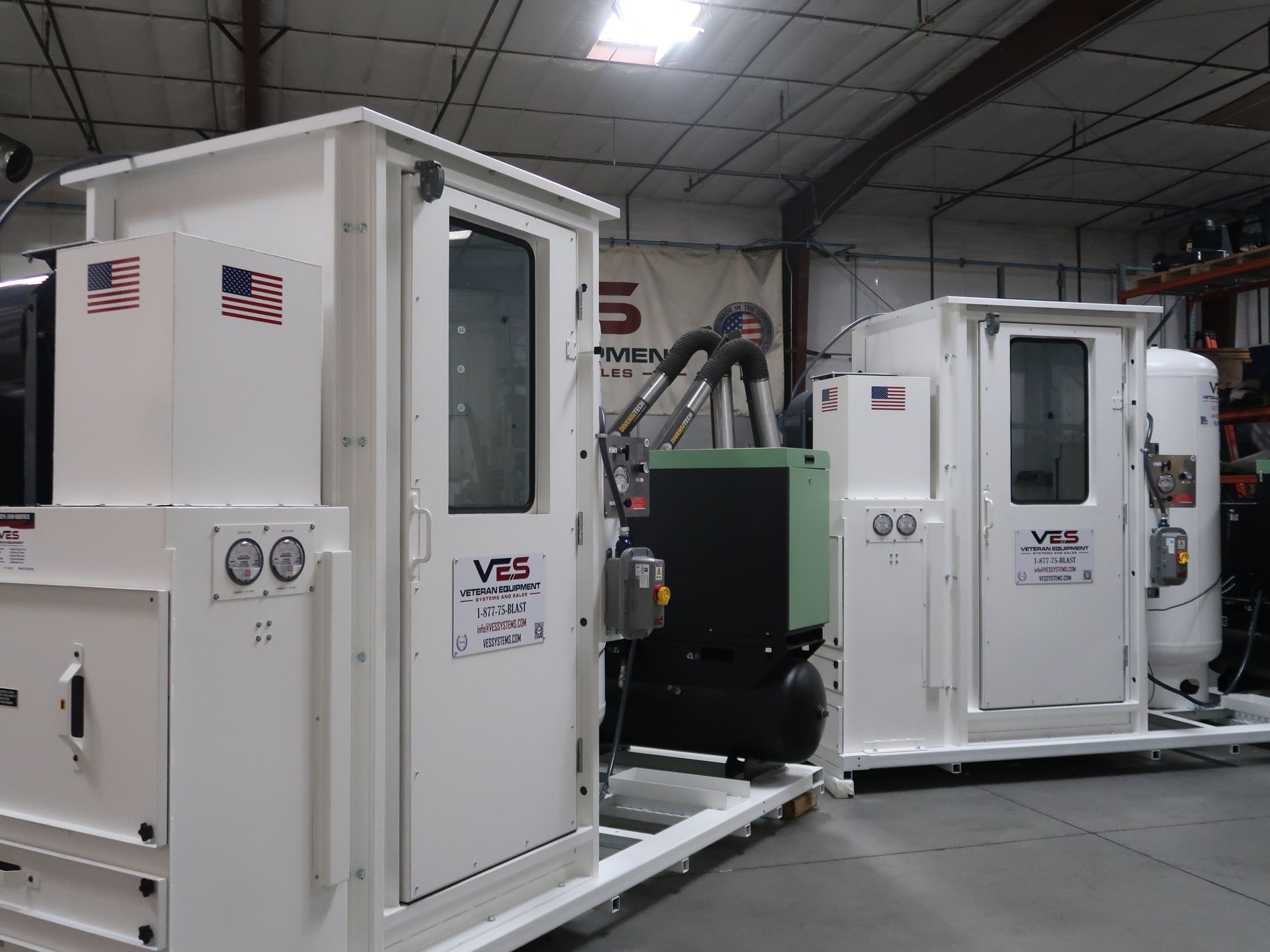Two VES personnel air shower systems.