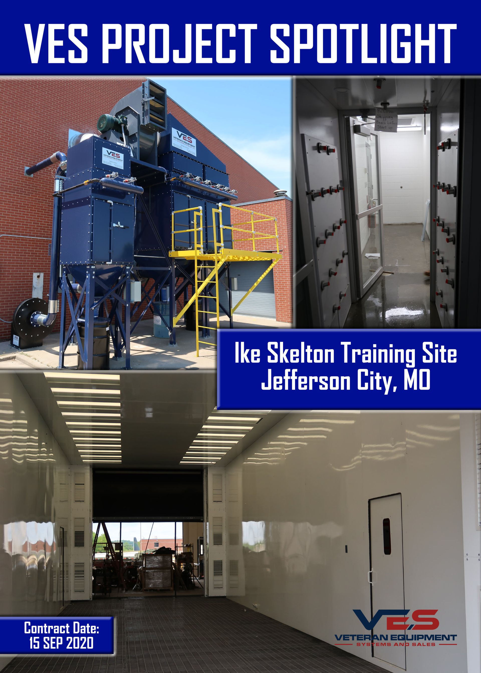 VES project spotlight: Ike Skelton Training Site, Jefferson City, MO, with exterior dust collector.