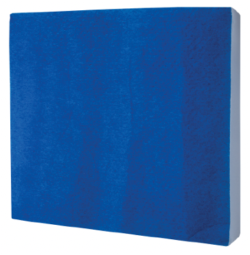 Blue square, angled view.