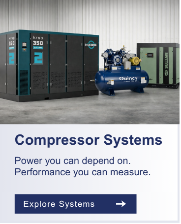 Industrial compressor system with green air compressor units and connected equipment in a facility.