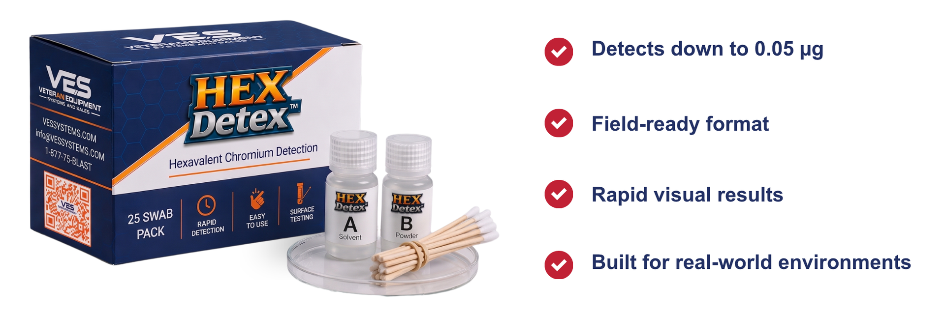 Hex Detex field test kit for hexavalent chromium detection