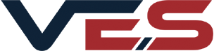 VES logo in blue and red.