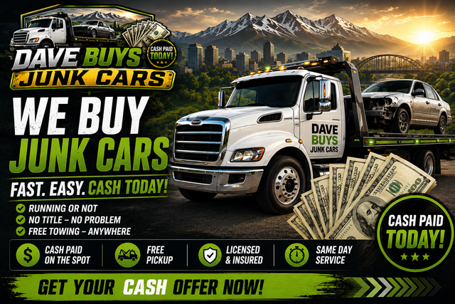 Dave Buys Junk Cars — Cash On The Spot, Free Towing, Same-Day Service across the Treasure Valley. Call or text 208-872-0705.