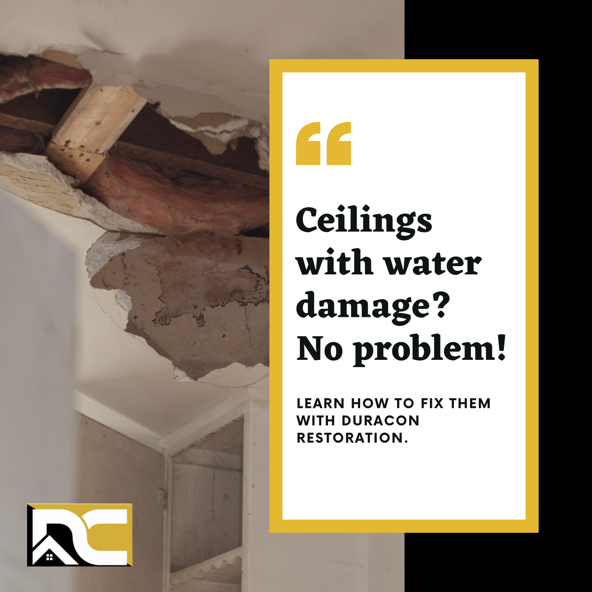 DuraCon Restoration blog on how to repair College Station water damage to a ceiling