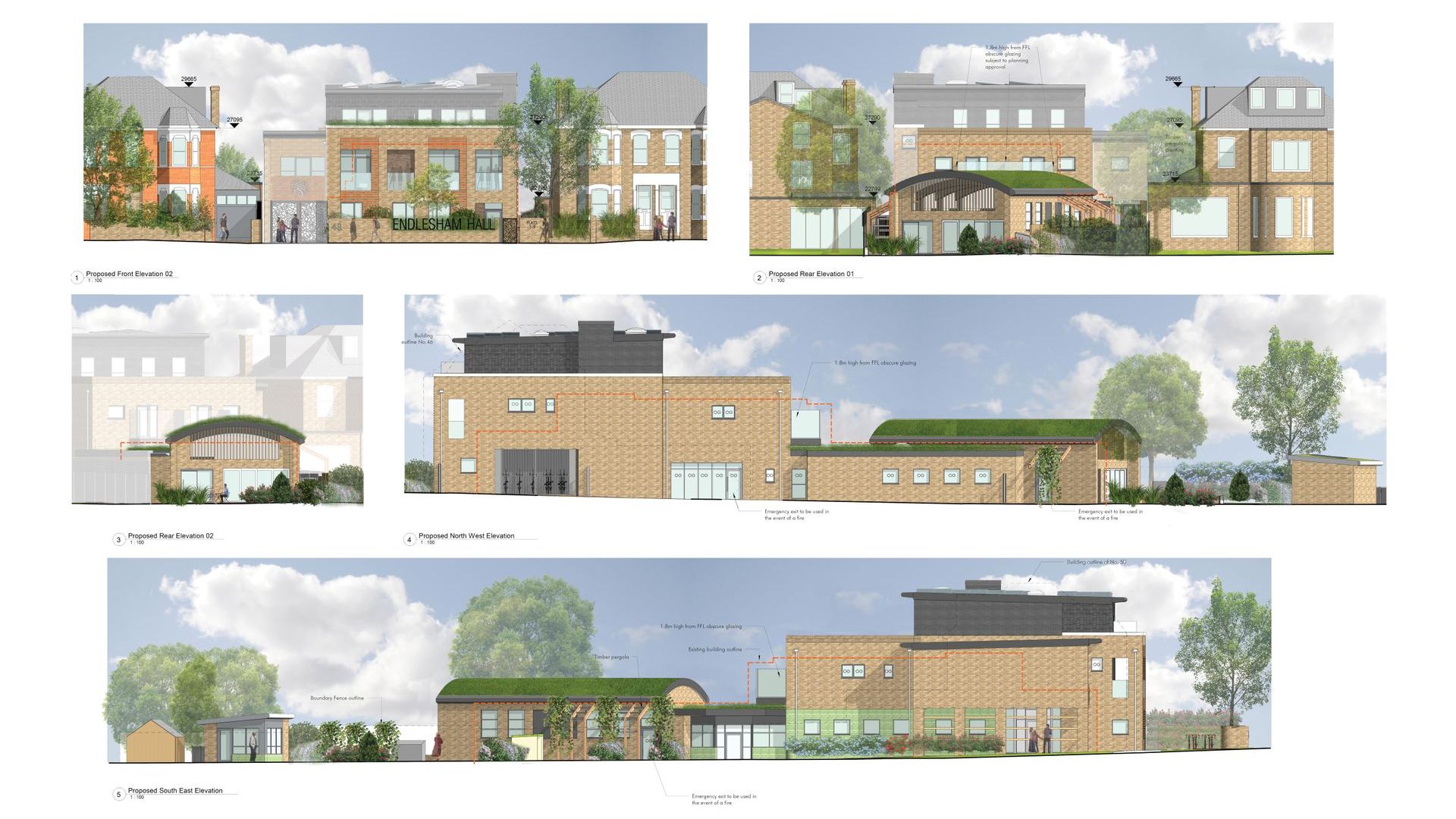 Endlesham Hall Elevations