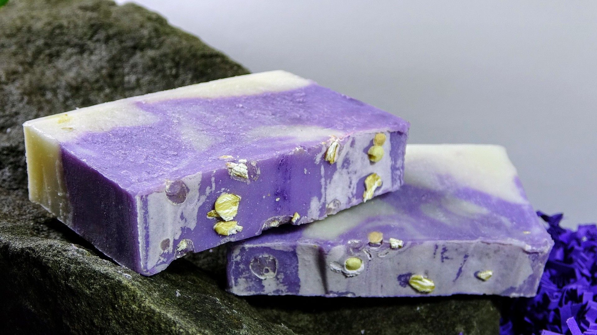 Lavender cold-processed soap.