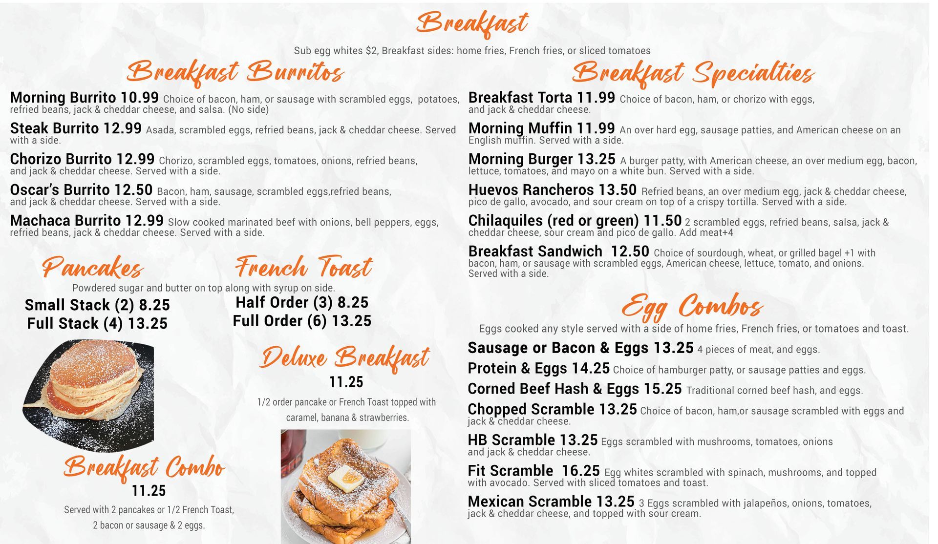 Oscar Cafe Menu page 1 Oscar Cafe Menu page 1