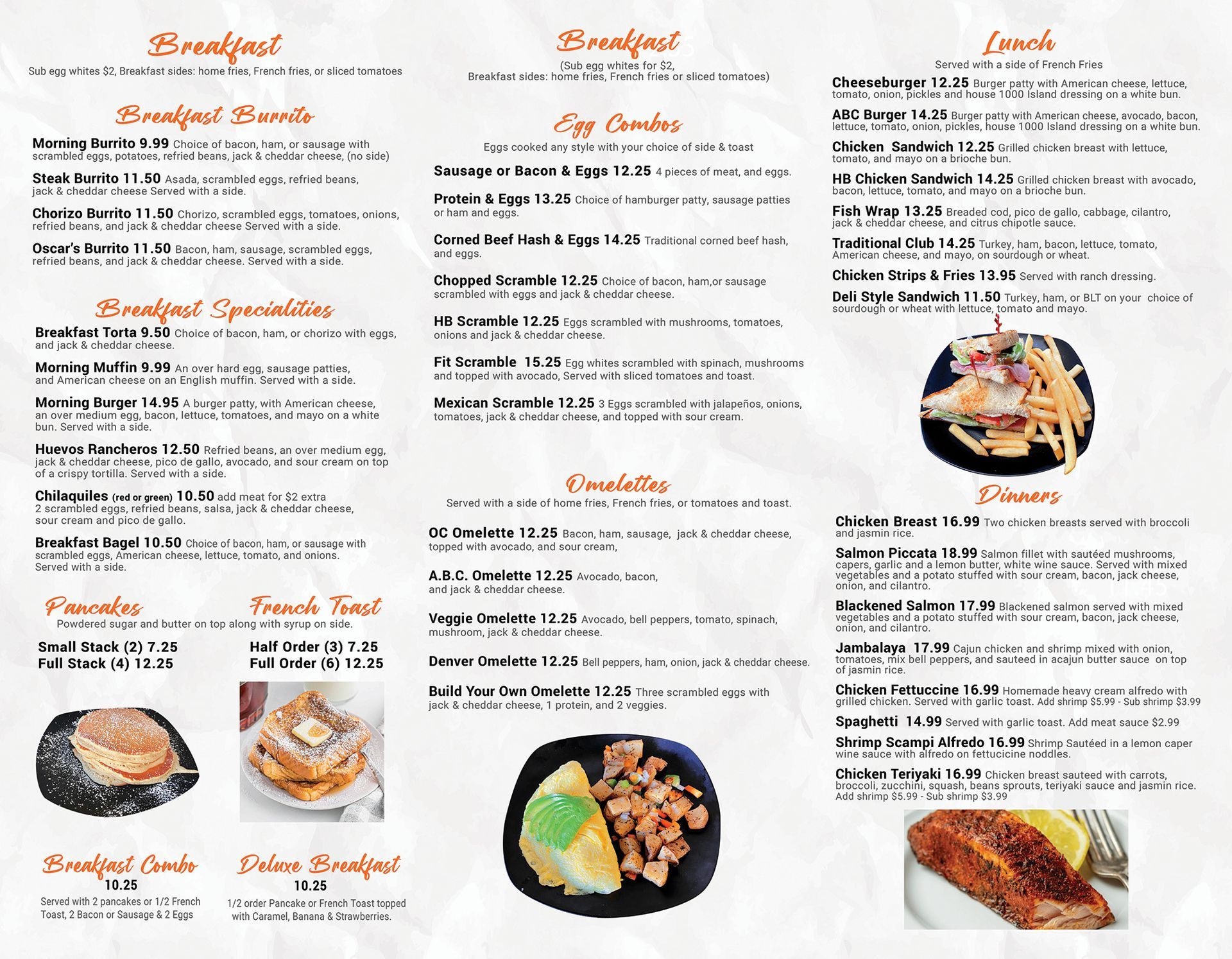 Oscar Cafe Menu page 2