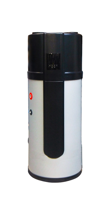 Uno scaldabagno bianco e nero su uno sfondo bianco.