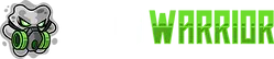 A warrior logo with a frog and the word warrior on a white background.