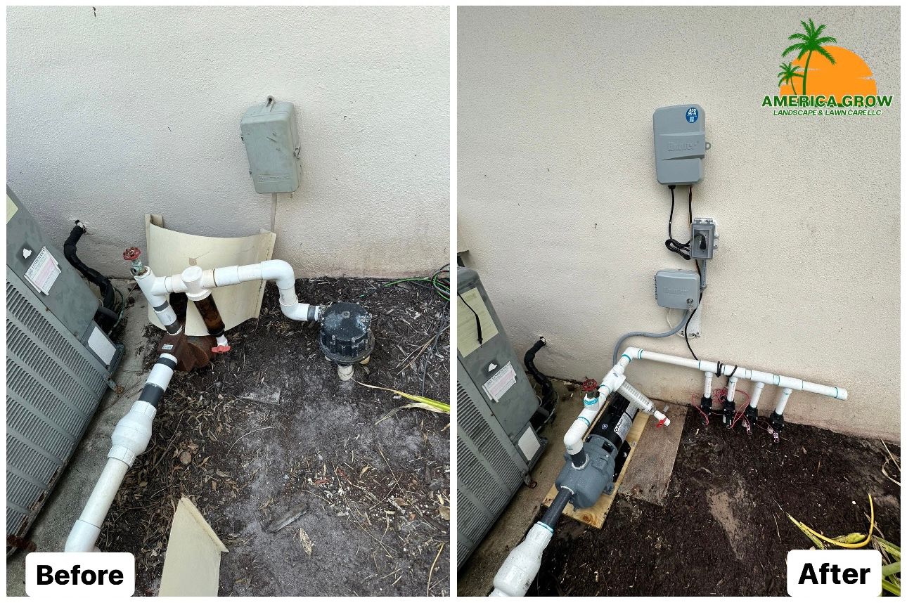 Two images showing a water heater and a garden hose, highlighting their features and connections.
