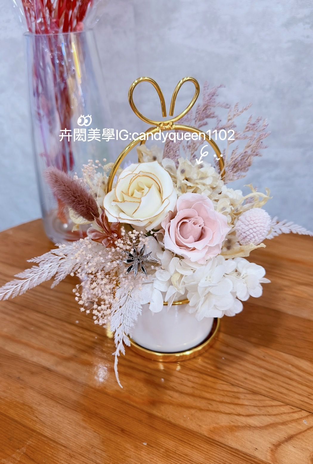 金框造型永生花