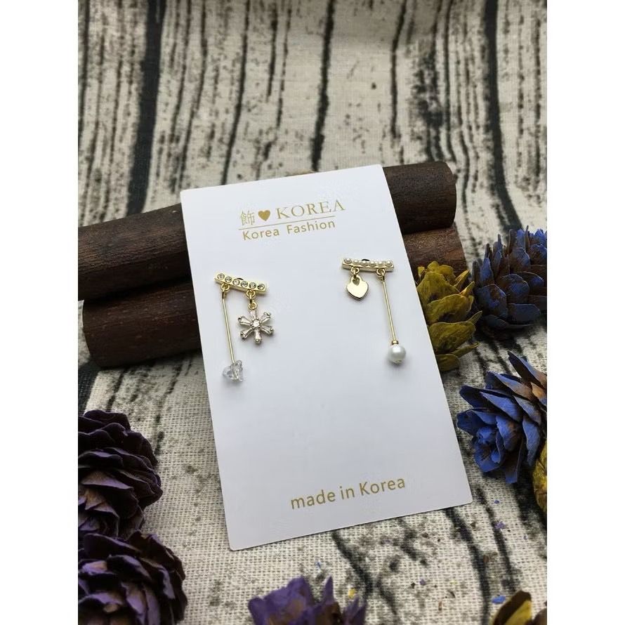 不對稱可愛耳環