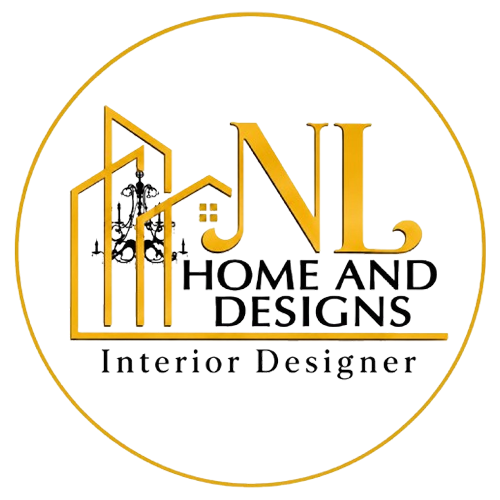 JN Home and Designs logo in gold and black with a house outline and “Interior Designer” text