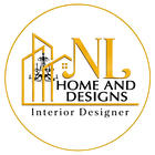 JN Home and Designs logo in gold and black with a house outline and “Interior Designer” text