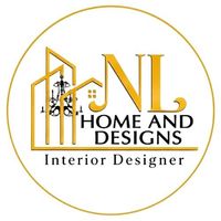JN Home and Designs logo with gold circle, house outline, and black text “Interior Designer”