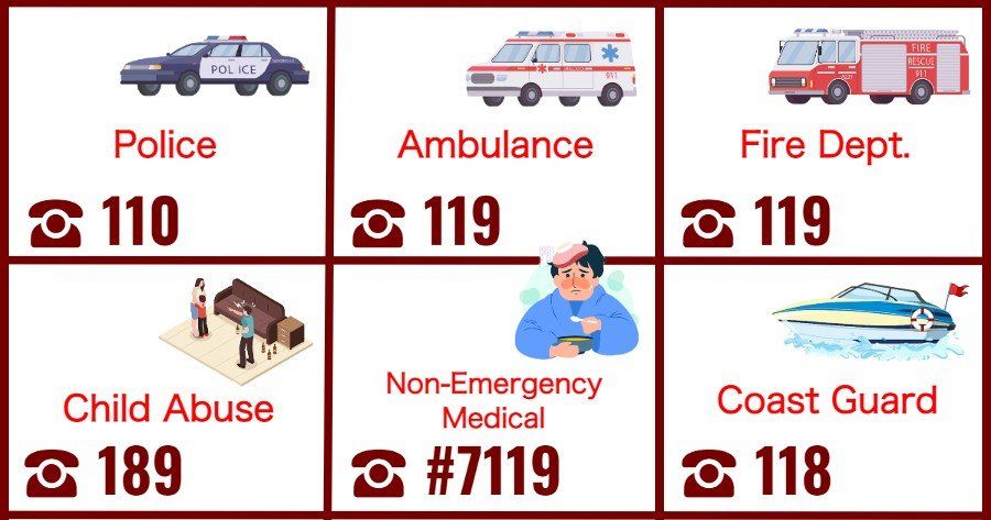 Japan - Emergency Telephone Numbers