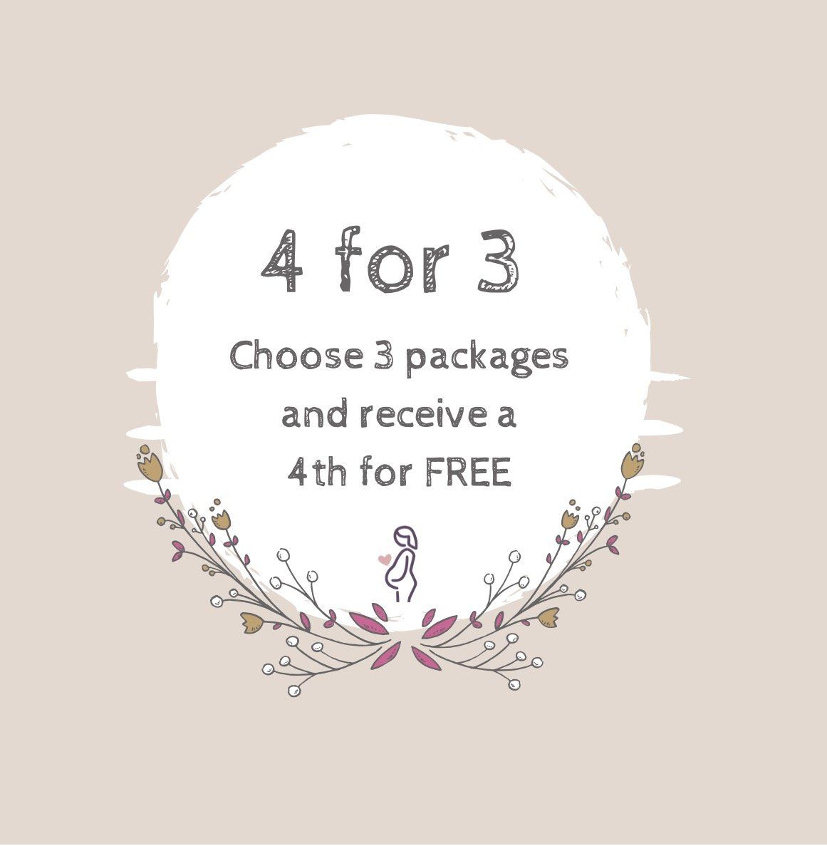 Choose 3 packages and receive a 4th for free.
